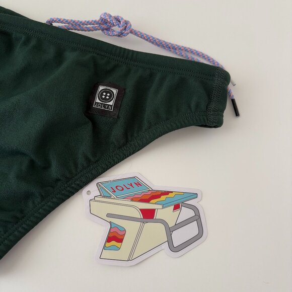 NEW Jolyn Andy Bikini Bottom Pine Dark Green Small Swim Athletic Surf Swimsuit - Picture 6 of 12